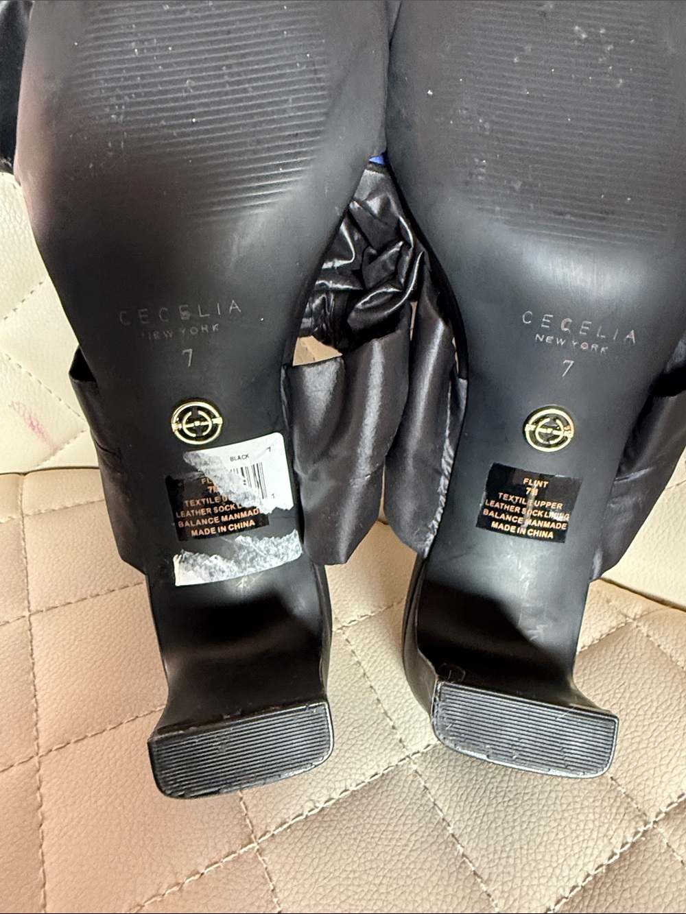 CECELIA NEW YORK Black Satin Bow Slide Mules - Picture 7 of 11